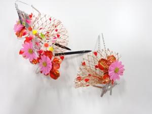 アンティーク　つまみ細工　髪飾りセット